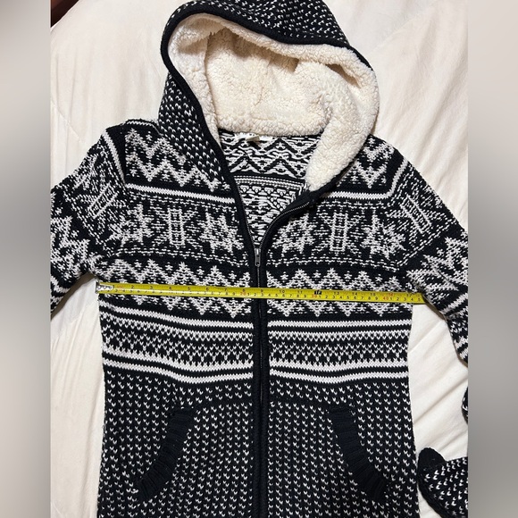 IF IT WERE ME Anthropologie Sweater Hoodie Cotton Wool Cream Black Isle Medium - Picture 11 of 14